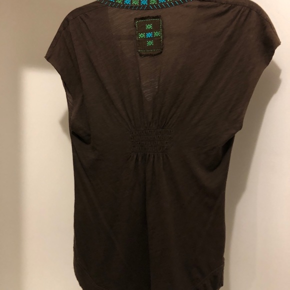 Free people brown embellished top - Picture 2 of 3